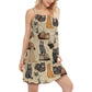 Cat Makes Me Happy – Women's Summer Sleeveless V-Neck Camisole Dress
