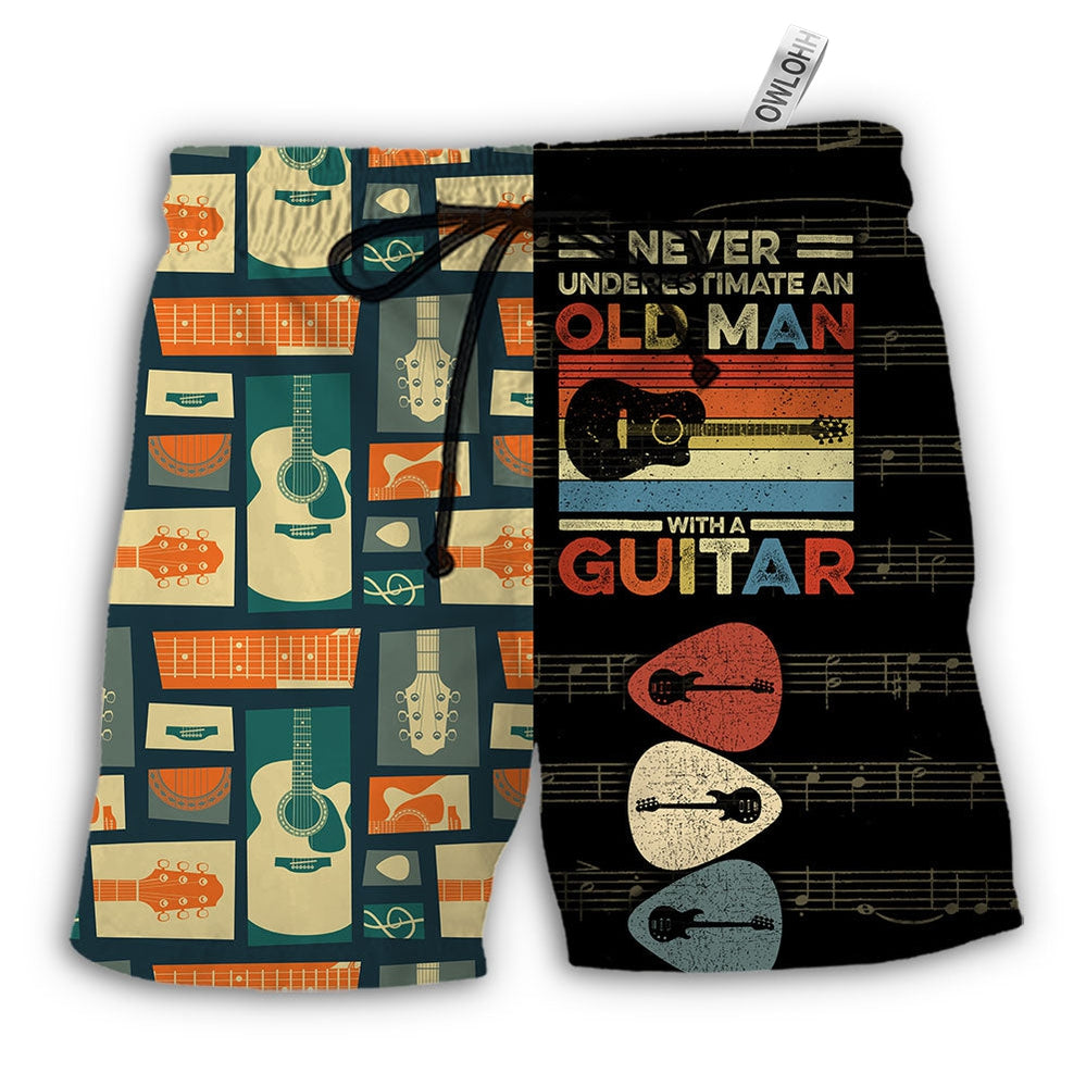 Beach Short / Adults / S Guitar Never Underestmate An Old Man With A Guitar - Beach Short - Owls Matrix LTD