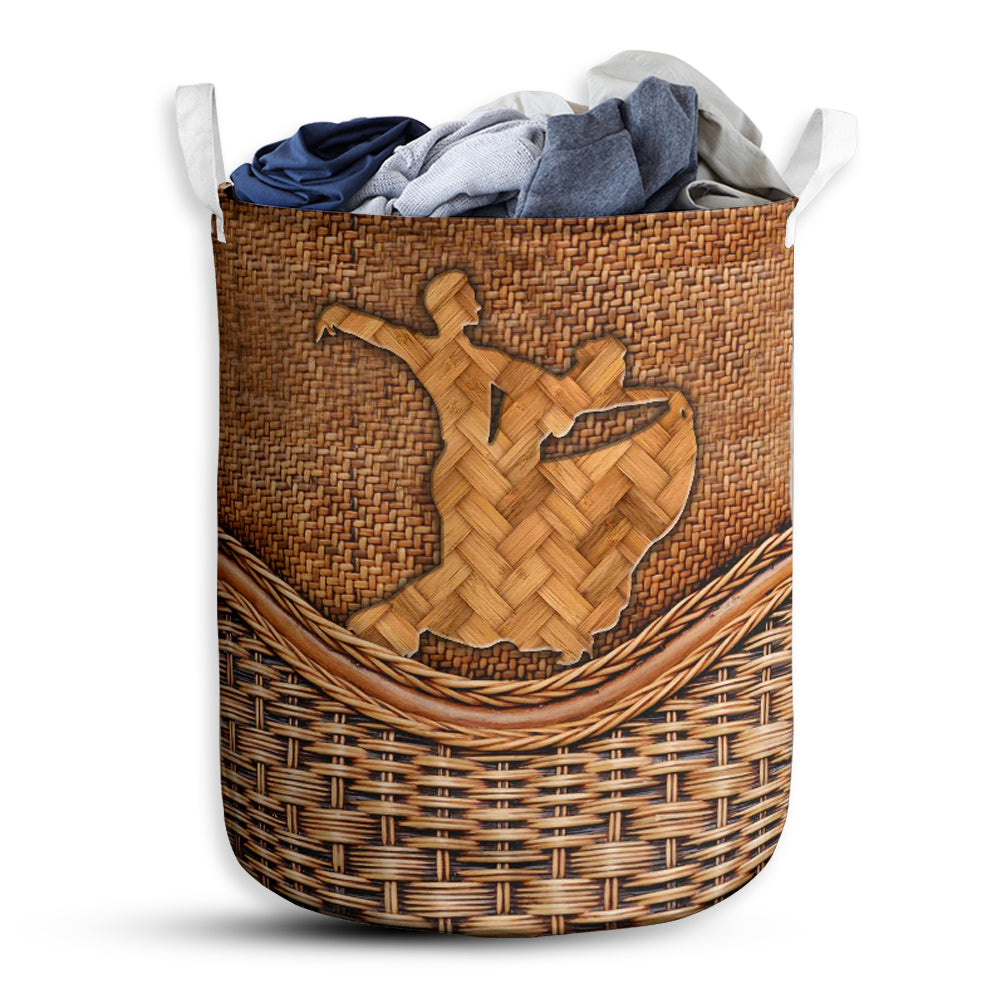 S: 17.72”x13.78” (45x35 cm) Ballroom Dance Rattan Teaxture - Laundry Basket - Owls Matrix LTD