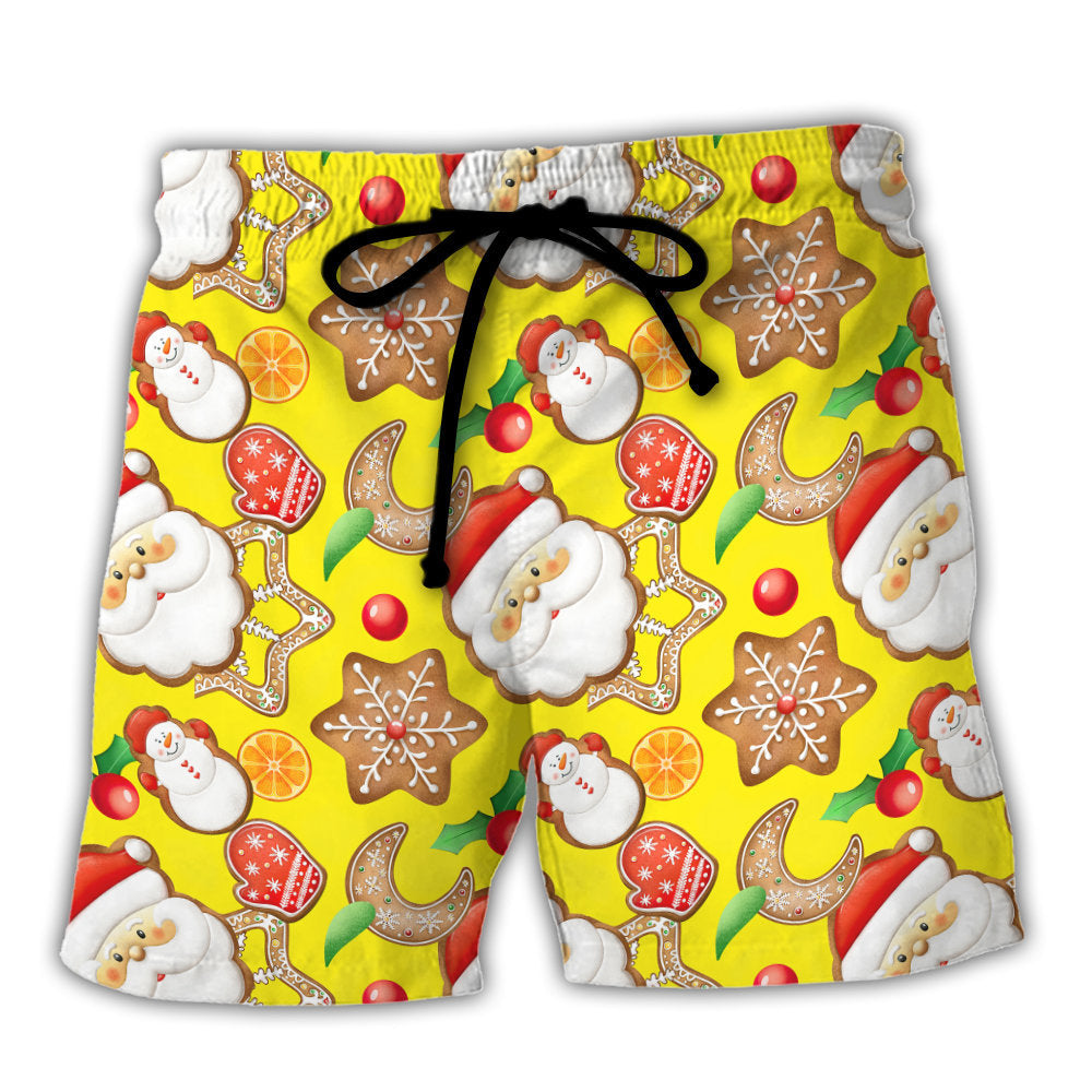 Christmas Santa Snowman Gingerbread Sweets – Beach Short