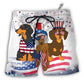Beach Short / Adults / S Dachshund Independence Day Is Coming - Beach Short - Owls Matrix LTD