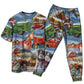 T-shirt + Pants / S Christmas To Farm Happiness - Pajamas Short Sleeve - Owls Matrix LTD