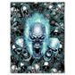 Skull Blue Flame Screaming 50 x 60 Inch Flannel Blanket For Cozy Bedroom And Sofa Decor
