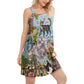Cat Loves Home And Summer – Women's Summer Sleeveless V-Neck Camisole Dress