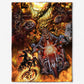 Skull Motorcycle Racing Fast Fire Flannel Blanket For Cozy Bedroom And Sofa Decor