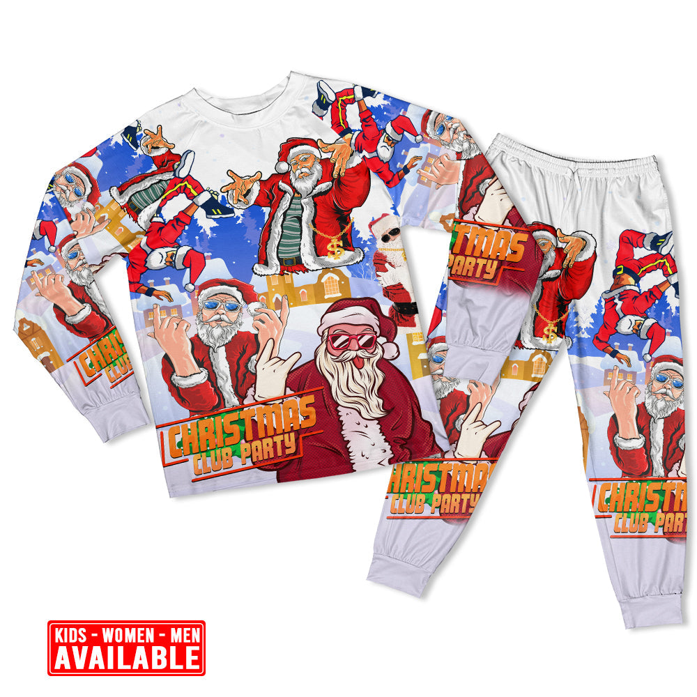 Women / S Christmas Santa Dances Like A Star - Pajamas Long Sleeve - Owls Matrix LTD