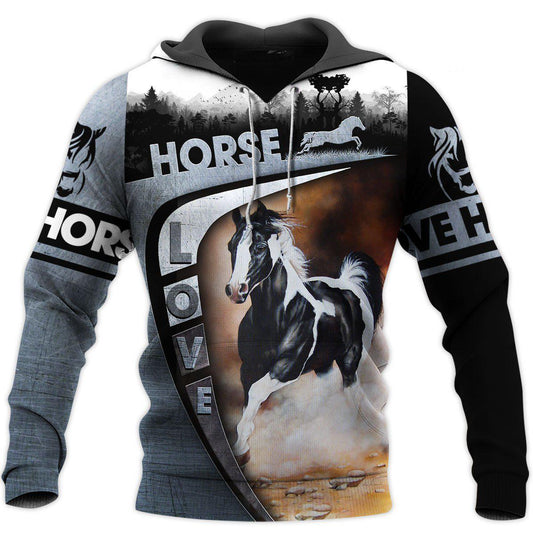 Beautiful Horse Racing All Over Print Art – 3D Hoodie