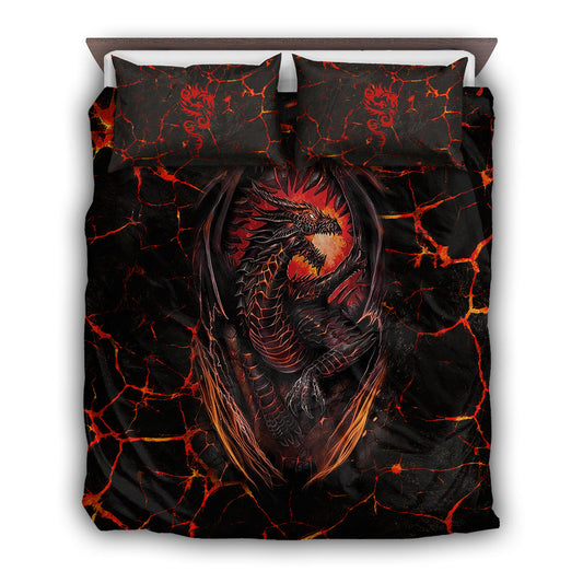 Lava Dragon Underworld Bedding Cover For Fantasy Bedroom Decor