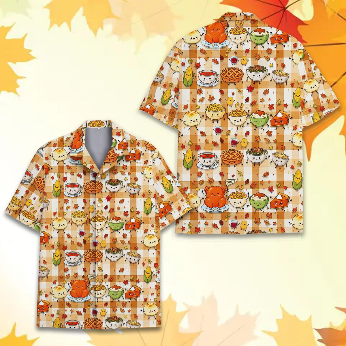 Thanksgiving Turkey Pumpkin Pie Fall Plaid – Hawaiian Shirt
