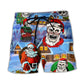 Christmas Skull Santa In Holiday Town – Beach Short