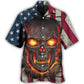 Burning Skull Angry Patriotic Vintage - Hawaiian Shirt
