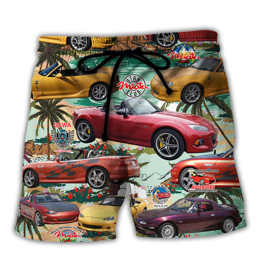 Car Summer Tropical Island Vibe - Beach Short
