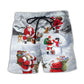 Christmas Santa In Snowy Mountain Art – Beach Short