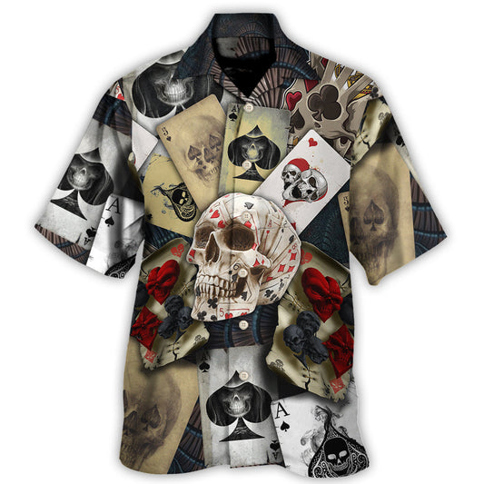 Skull Gambling Cards Retro Style – Hawaiian Shirt