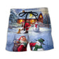 Christmas Santa And Snowman Village Gift – Beach Short