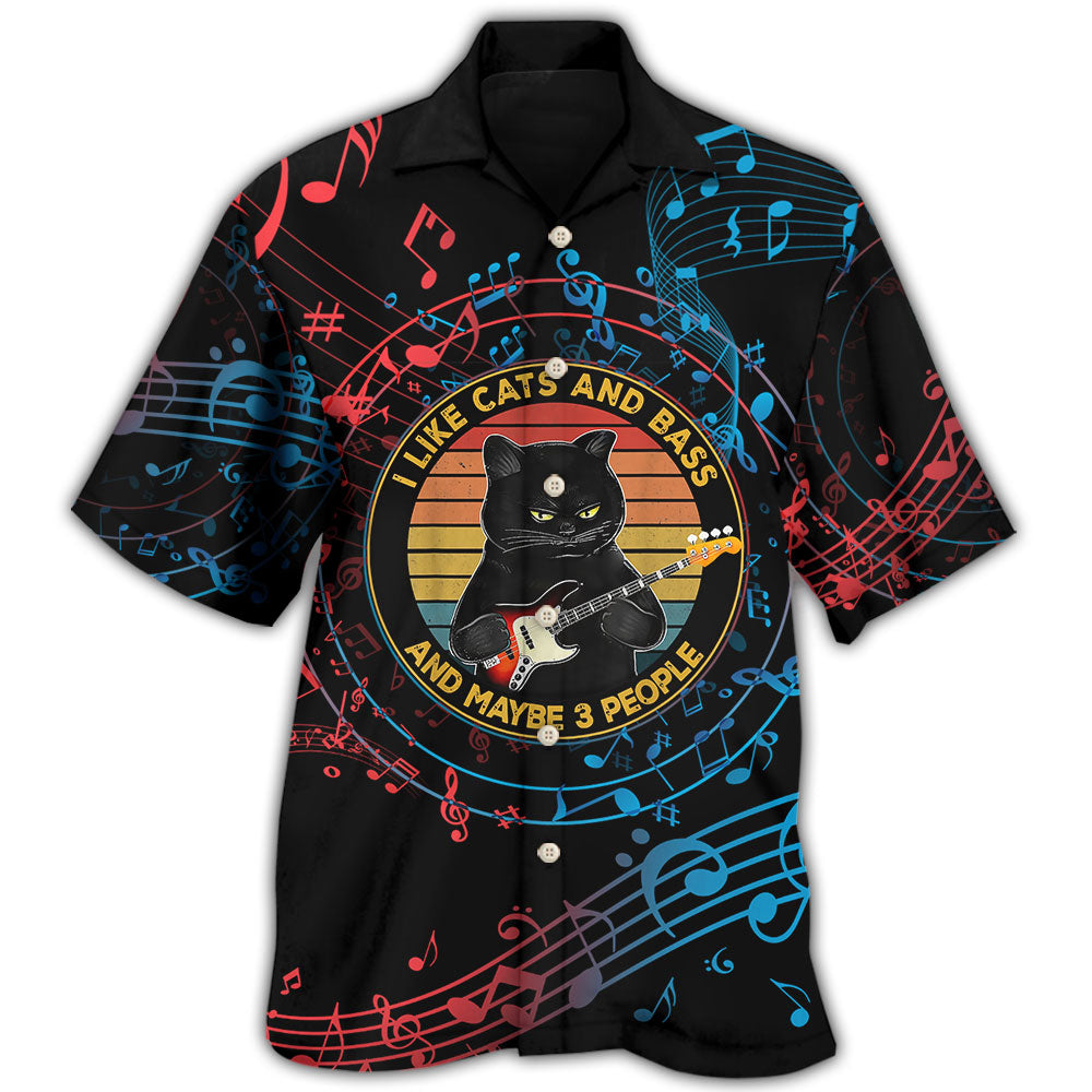 Guitar And Cat Lover Music - Hawaiian Shirt