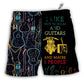 Beach Short / Adults / S Guitar I Like Motorcycle And Guitar - Beach Short - Owls Matrix LTD