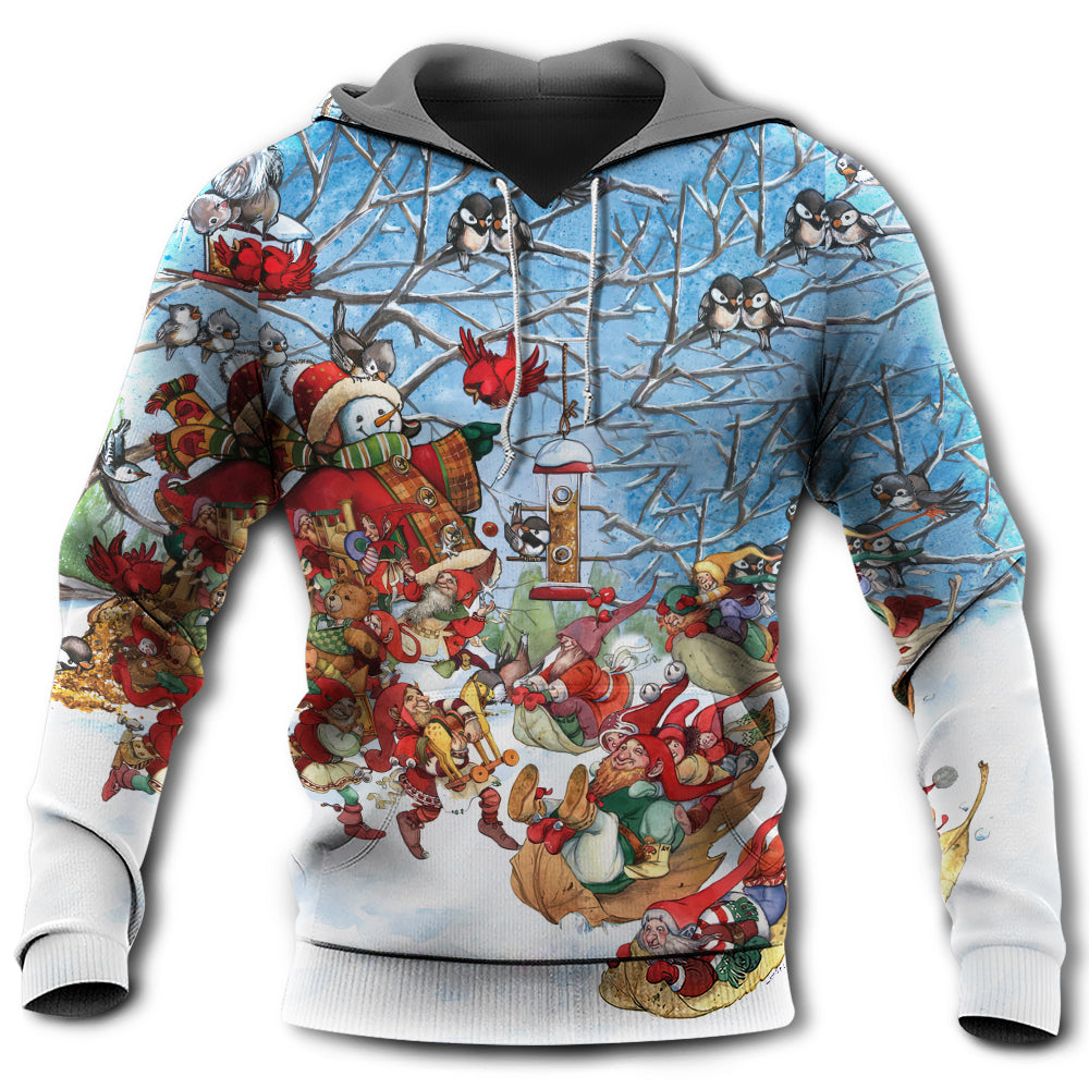 Christmas Gnome Playing Winter Holiday - Hoodie
