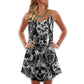 Skull Smoke Dark Life Theme – Women's Summer Sleeveless V-Neck Camisole Dress