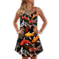Koi Fish Minimal Style – Women's Summer Sleeveless V-Neck Camisole Dress
