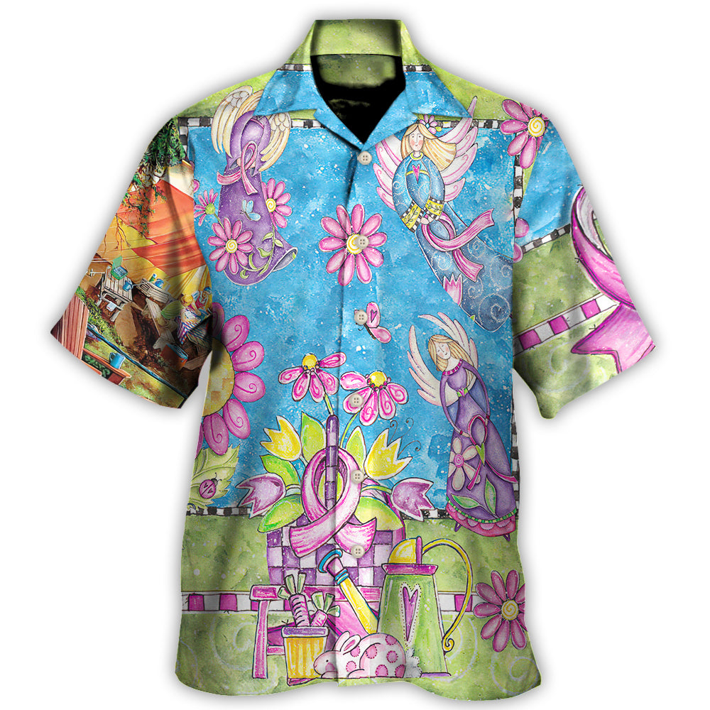 Breast Cancer Courage Angel With Pink Ribbon - Hawaiian Shirt
