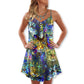 Tabby Cat Lover Art – Women's Summer Sleeveless V-Neck Camisole Dress
