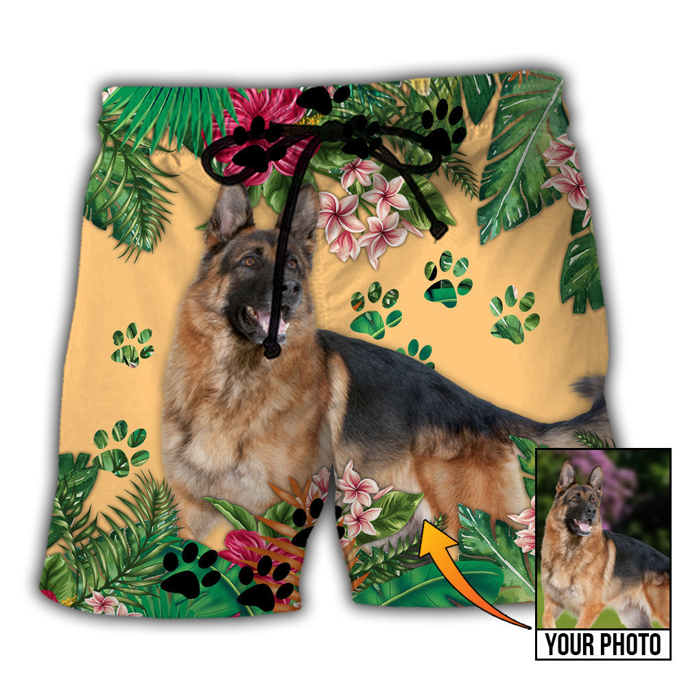 Tropical / Adults / S German Shepherd My Lovely Dog Custom Photo Personalized - Beach Short - Owls Matrix LTD