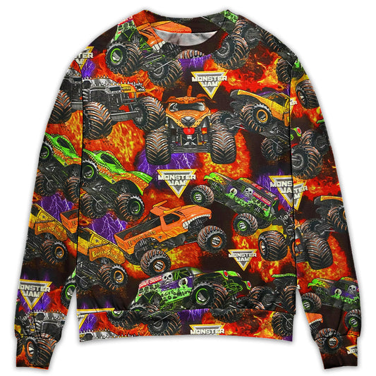 Monster Truck Packed Power Style – Sweater - Ugly Christmas Sweater