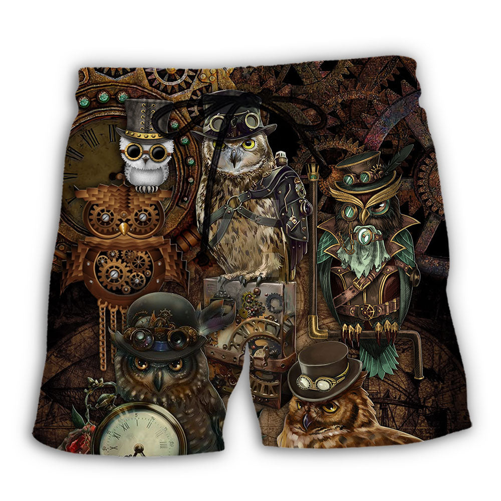 Steampunk Owl Retro – Beach Short