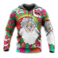 Christmas Psychedelic Colorful Hippie Santa Style - Hoodie