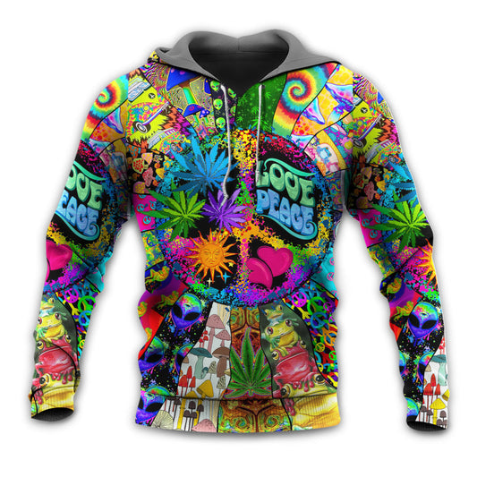 Hippie Alien Frog Peace Love Style - Hoodie