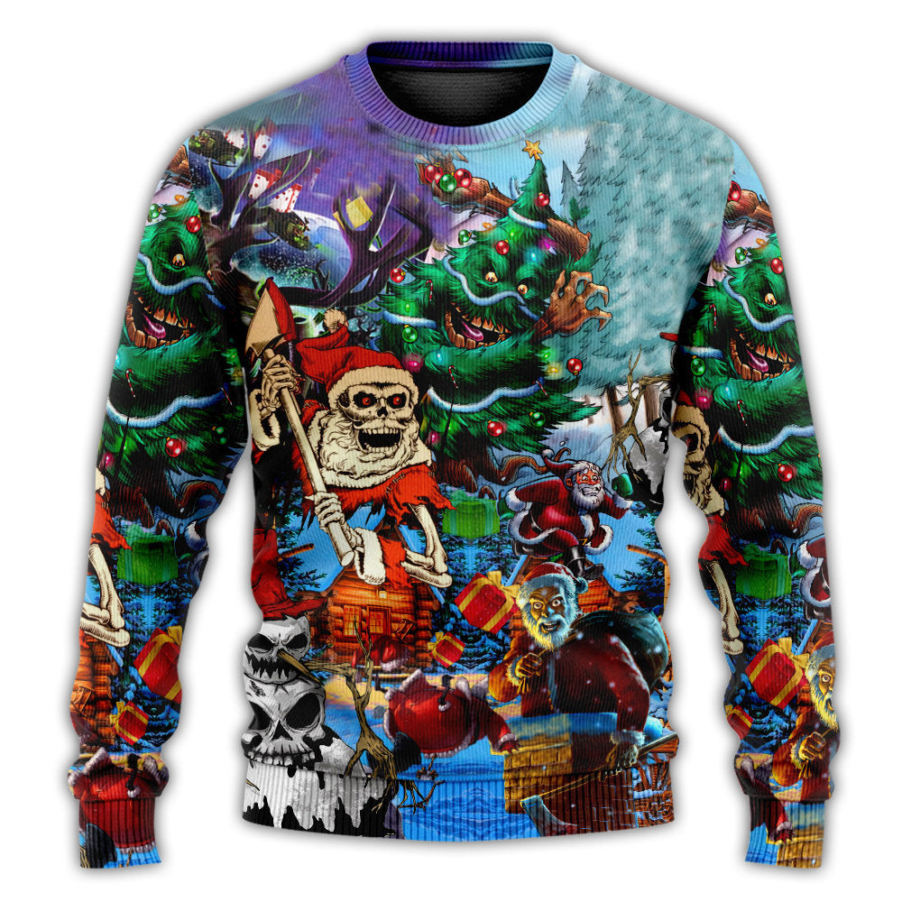 Christmas Skull Holiday Dark Art – Sweater - Ugly Christmas Sweater