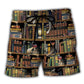 Book And Cat Vintage Graphic – Beach Short