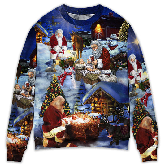 Christmas Jesus Best Gift Ever Art – Sweater - Ugly Christmas Sweater