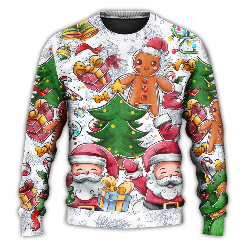 Christmas Santa Cutie Snowman Gingerbread – Sweater - Ugly Christmas Sweater