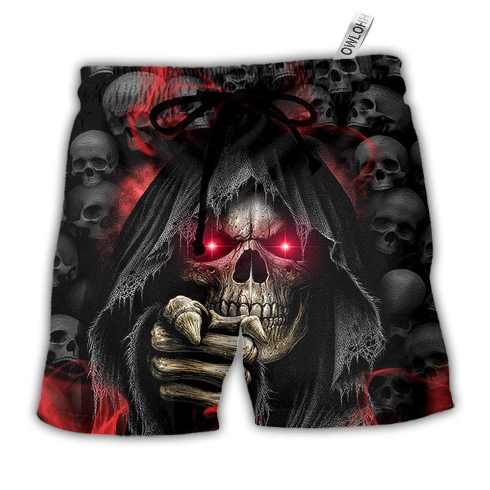 Beach Short / Adults / S Skull Dark Red Smoke Lighting - Beach Short - Owls Matrix LTD