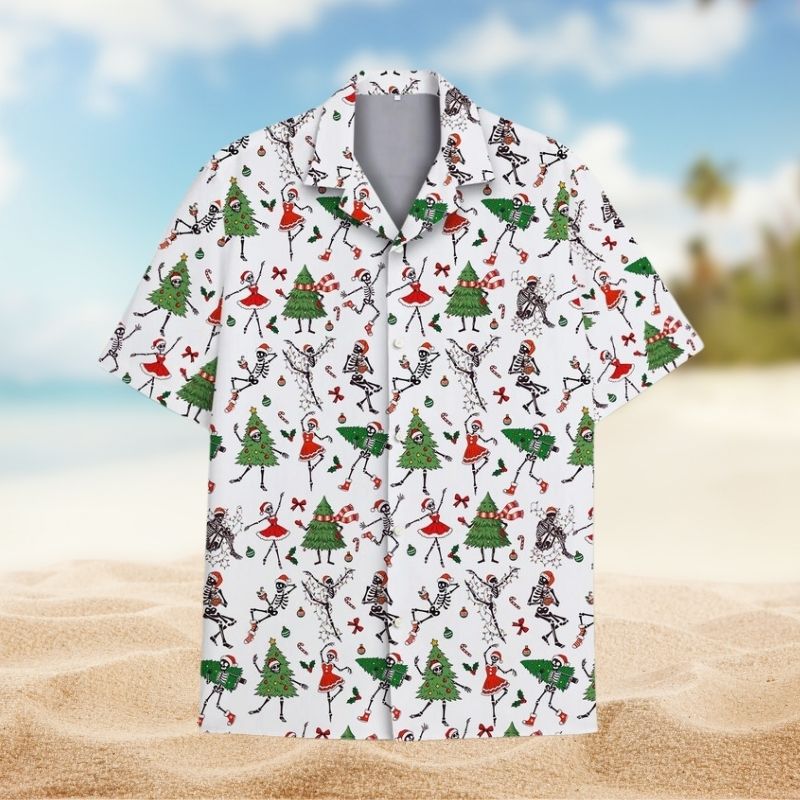 Christmas Skeleton Santa Holiday Party – Hawaiian Shirt