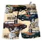 Beach Short / Adults / S Car Muscle Car And Whiskey - Beach Short - Owls Matrix LTD