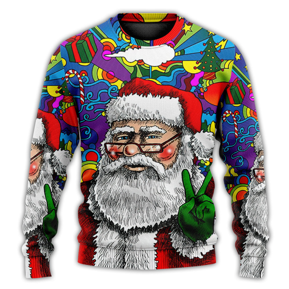 Hippie Santa Claus Christmas Style – Sweater - Ugly Christmas Sweater