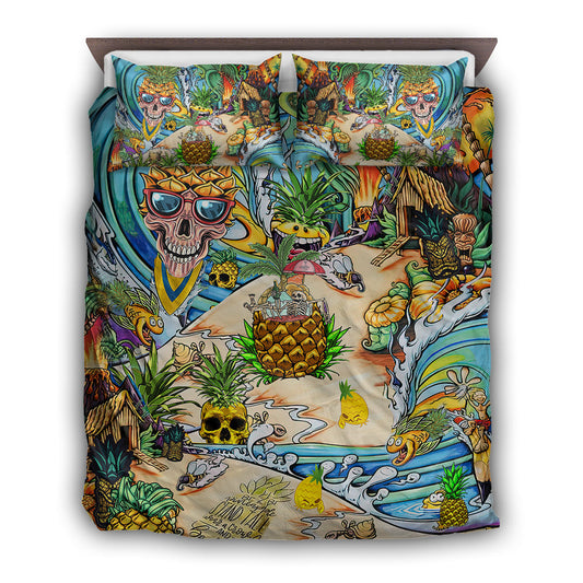 Skull Pineapple Fruit Bedding Cover For Gothic Bedroom Decor