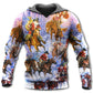 Christmas Santa And Horse Ho Ho Ho Merry Xmas - Hoodie