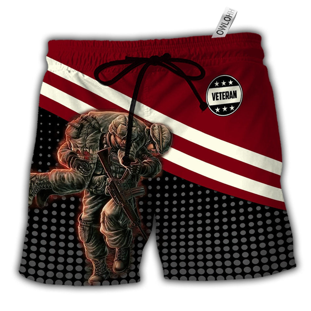 Beach Short / Adults / S Veteran You May See Me Struggle But You Will Never See Me Quit - Beach Short - Owls Matrix LTD