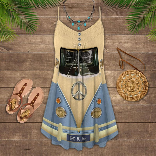 Hippie Van Retro Style Limited 1 – Women's Summer Sleeveless V-Neck Camisole Dress