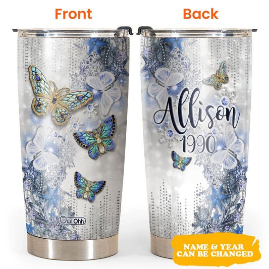 Butterfly Family Jewelry Golden Personalized 20 Oz Tumbler