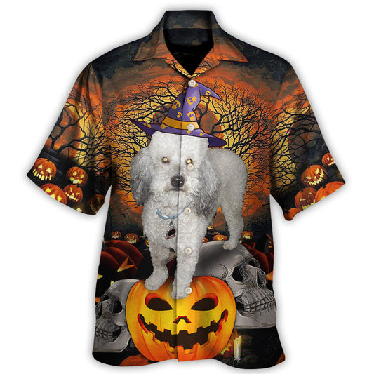 Happy Halloween Dog And Pumpkin Cute Art - Hawaiian Shirt