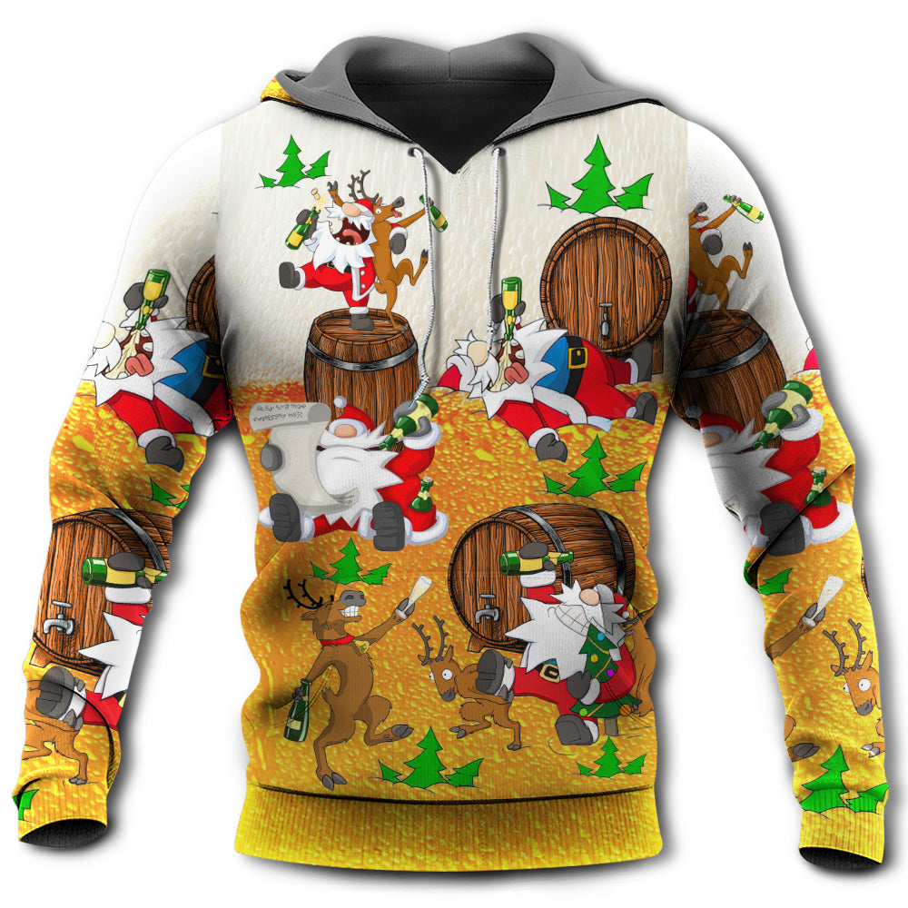 Christmas Santa Beer Cheerful Style - Hoodie