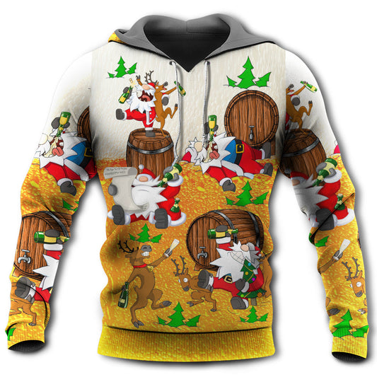Christmas Santa Beer Cheerful Style - Hoodie