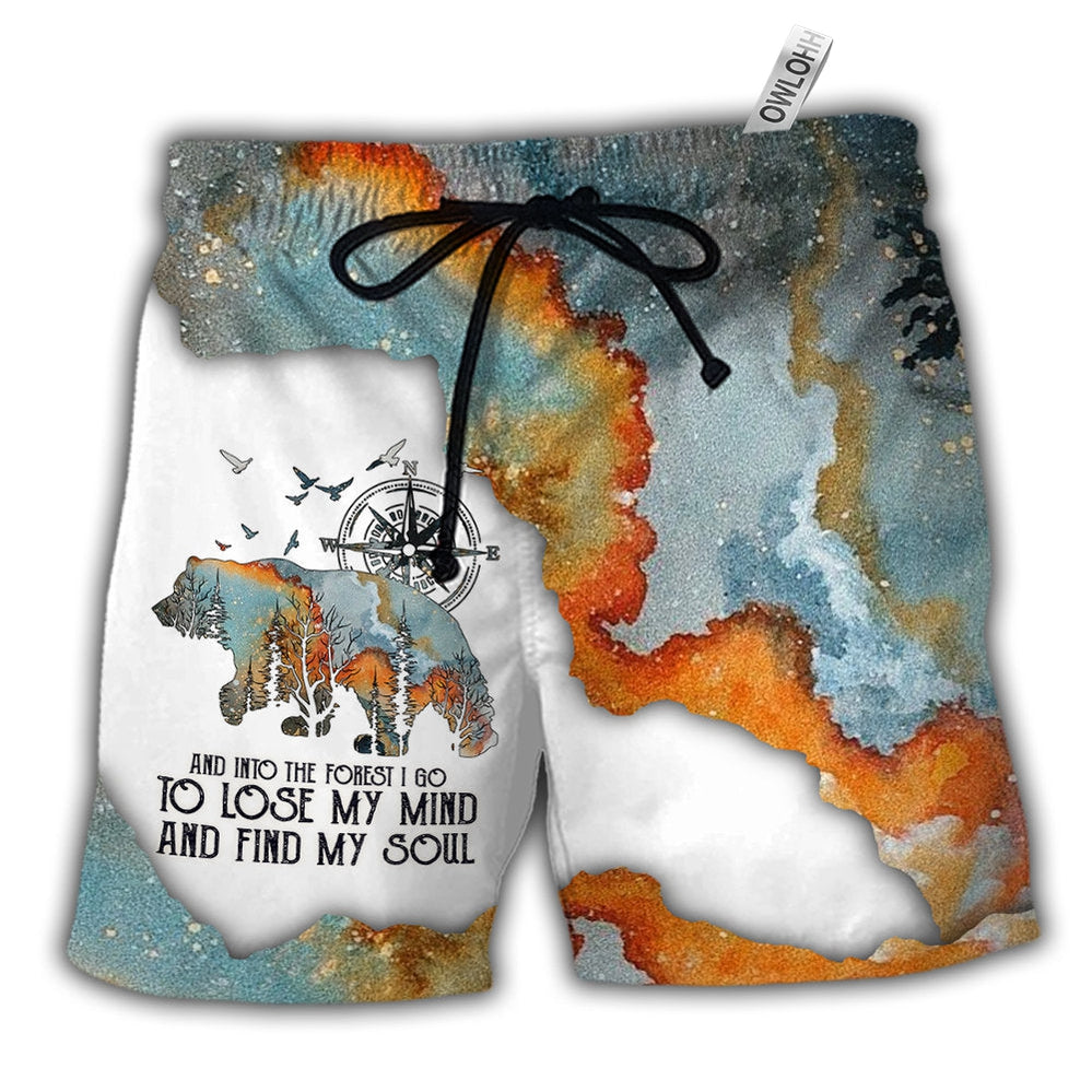 Beach Short / Adults / S Camping And Into The Forest I Go To Lose My Mind - Beach Short - Owls Matrix LTD