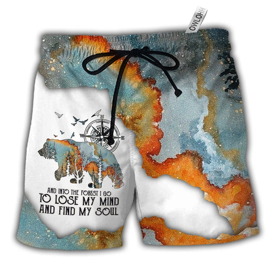 Beach Short / Adults / S Camping And Into The Forest I Go To Lose My Mind - Beach Short - Owls Matrix LTD