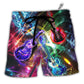 Beach Short / Adults / S Guitar Is All You Need Neon Amazing - Beach Short - Owls Matrix LTD